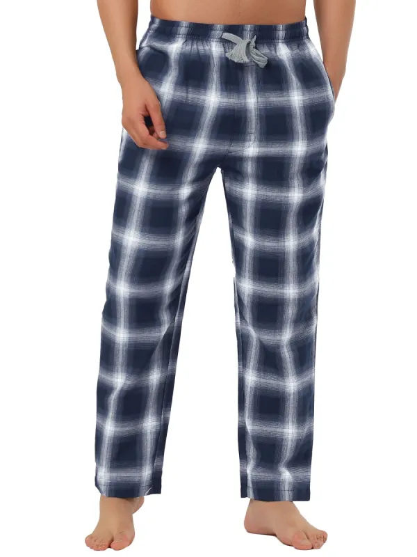 Men's Plaid Pajama Pants Drawstring Lounge Sleep Pants PJ Bottoms with Pockets sold by Allegra K