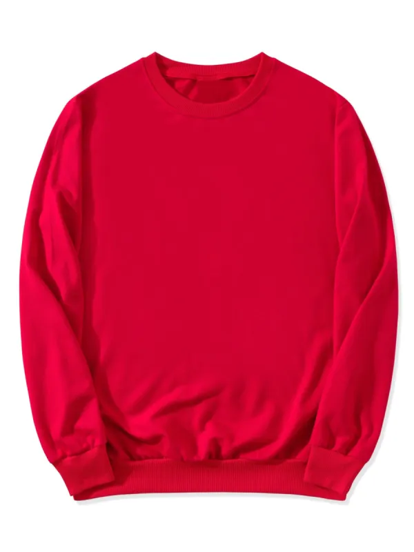 Men's Casual Basic Regular Fit Long Sleeve Solid Color Round Neck Pullover Sweatshirt sold by Allegra K