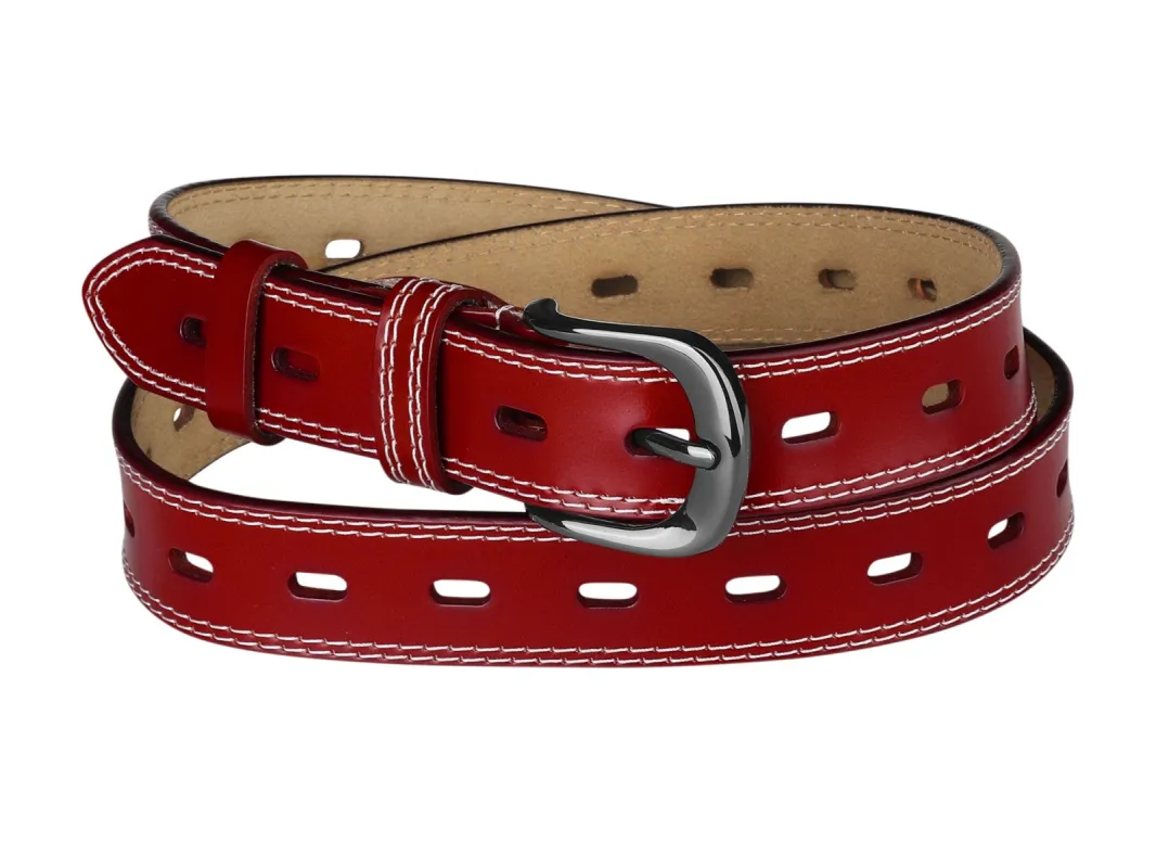 Faux Leather Belt Hollow Waist Belts with Buckle Belts for Women sold by Allegra K