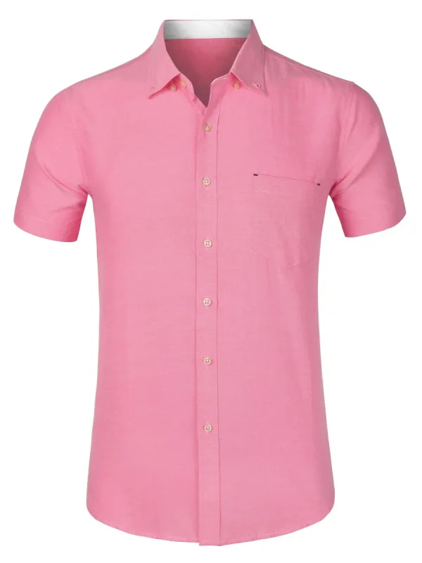 Men's Summer Formal Solid Color Button Down Short Sleeves Dress Shirt sold by Allegra K