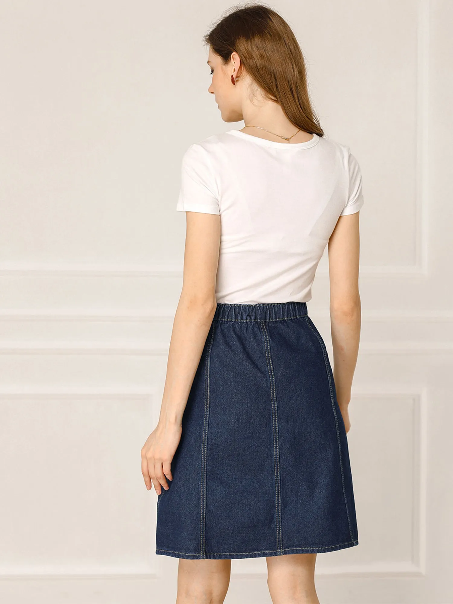 Casual Short Button Down Jeans Skirt sold by Allegra K product image thumbnail 4
