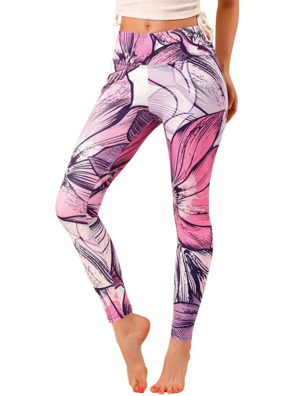 Women's Floral Legging High Waist Yoga Pants Workout Leggings sold by Allegra K
