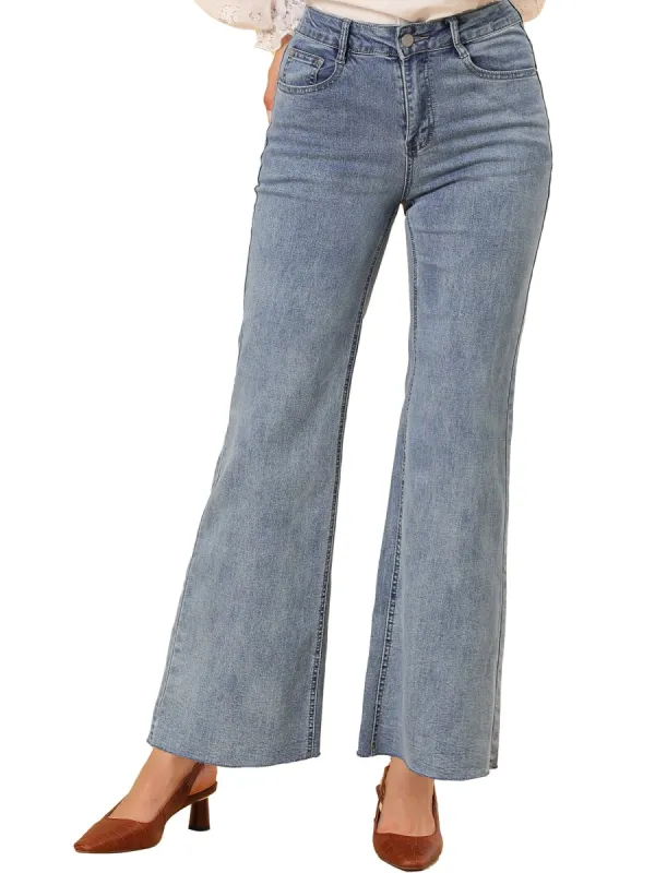 Women's High Waisted Pants Straight Leg Denim Jeans sold by Allegra K