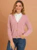 Button Down Fluffy Cardigan V-Neck Soft Knit Sweater sold by Allegra K
