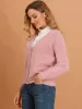 Button Down Fluffy Cardigan V-Neck Soft Knit Sweater sold by Allegra K