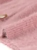 Button Down Fluffy Cardigan V-Neck Soft Knit Sweater sold by Allegra K