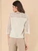 Elegant Lace Sheer See Through Top 3/4 Sleeve Office Blouse sold by Allegra K