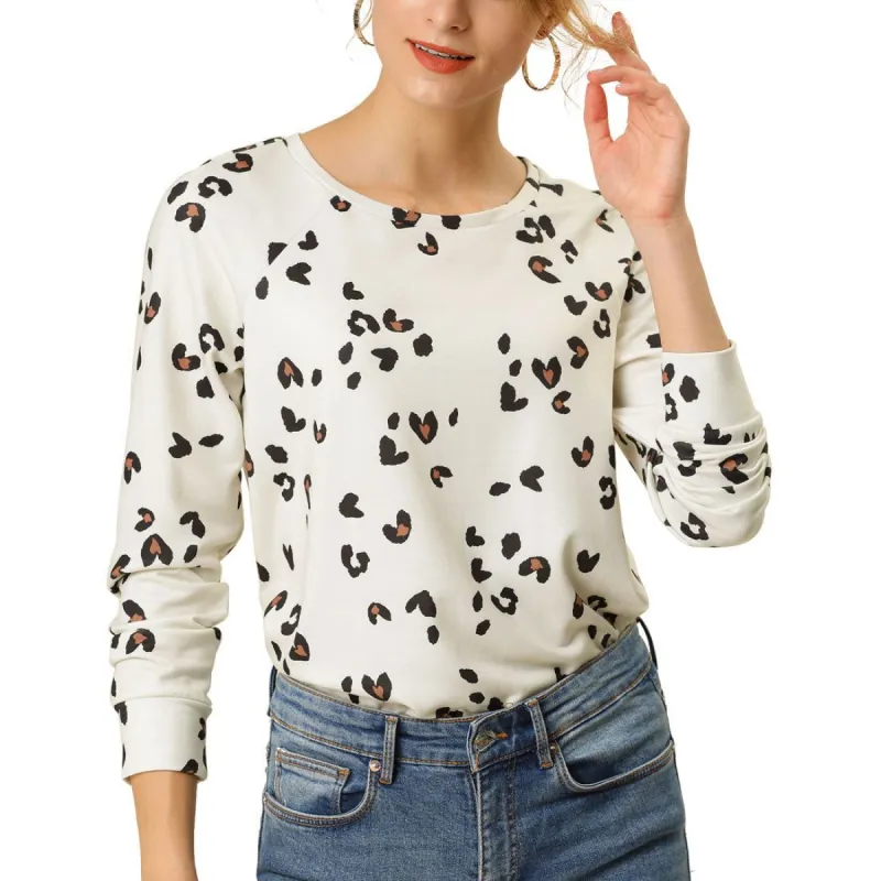 Animal Leopard Print Long Sleeve Top sold by Allegra K
