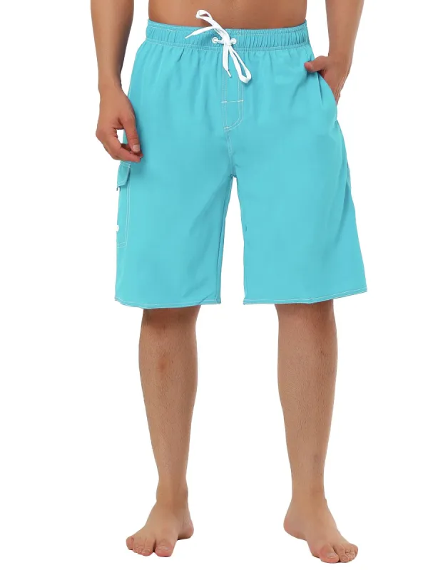 Men's Summer Solid Shorts Drawstring Elastic Waist Swim Beach Board Shorts sold by Allegra K