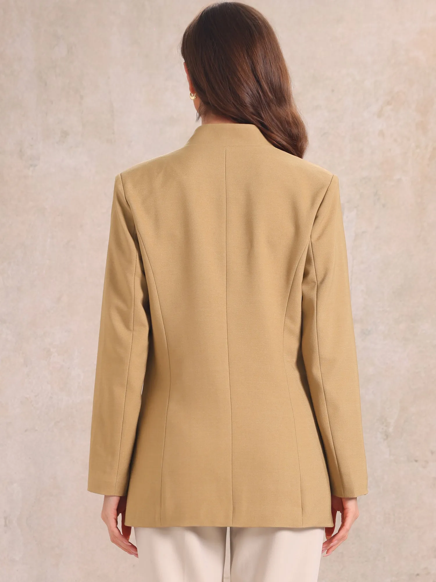 Work Office Lapel Long Sleeve Single Button Blazer sold by Allegra K product image thumbnail 3