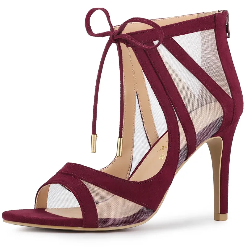 Women's Mesh Open Toe Stiletto Strappy Heel Sandals sold by Allegra K