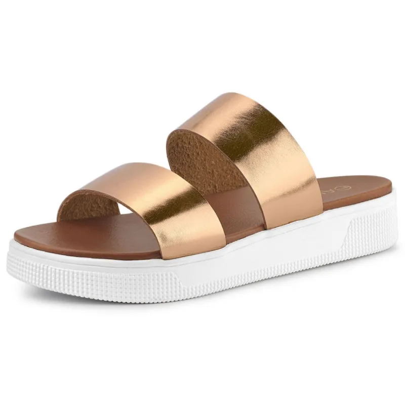 Women's Open Toe Flatform Slides Sandals made by Allegra K