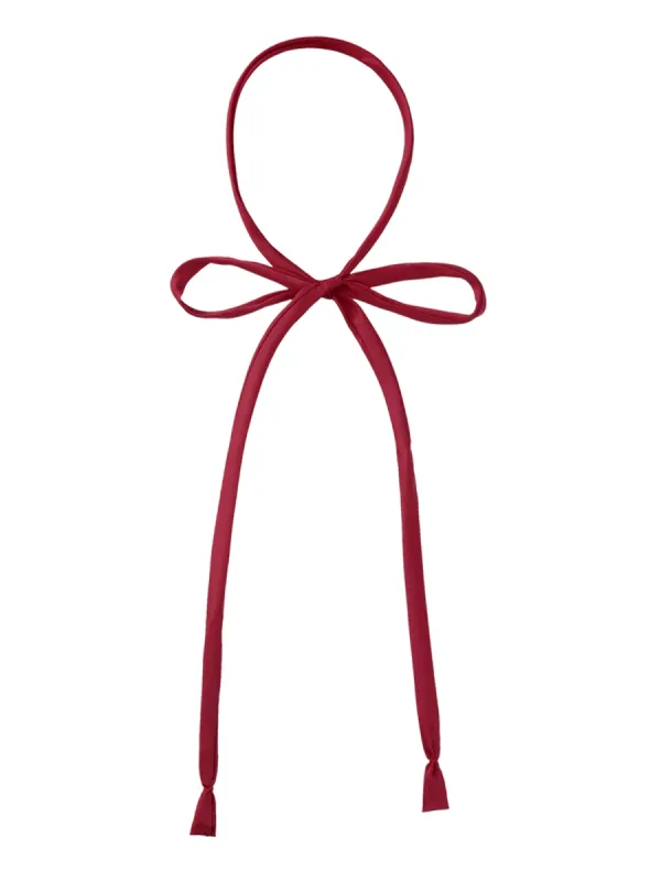 Long Self Tied Adjustable Solid Color JK Necktie Ribbon Bowtie sold by Allegra K