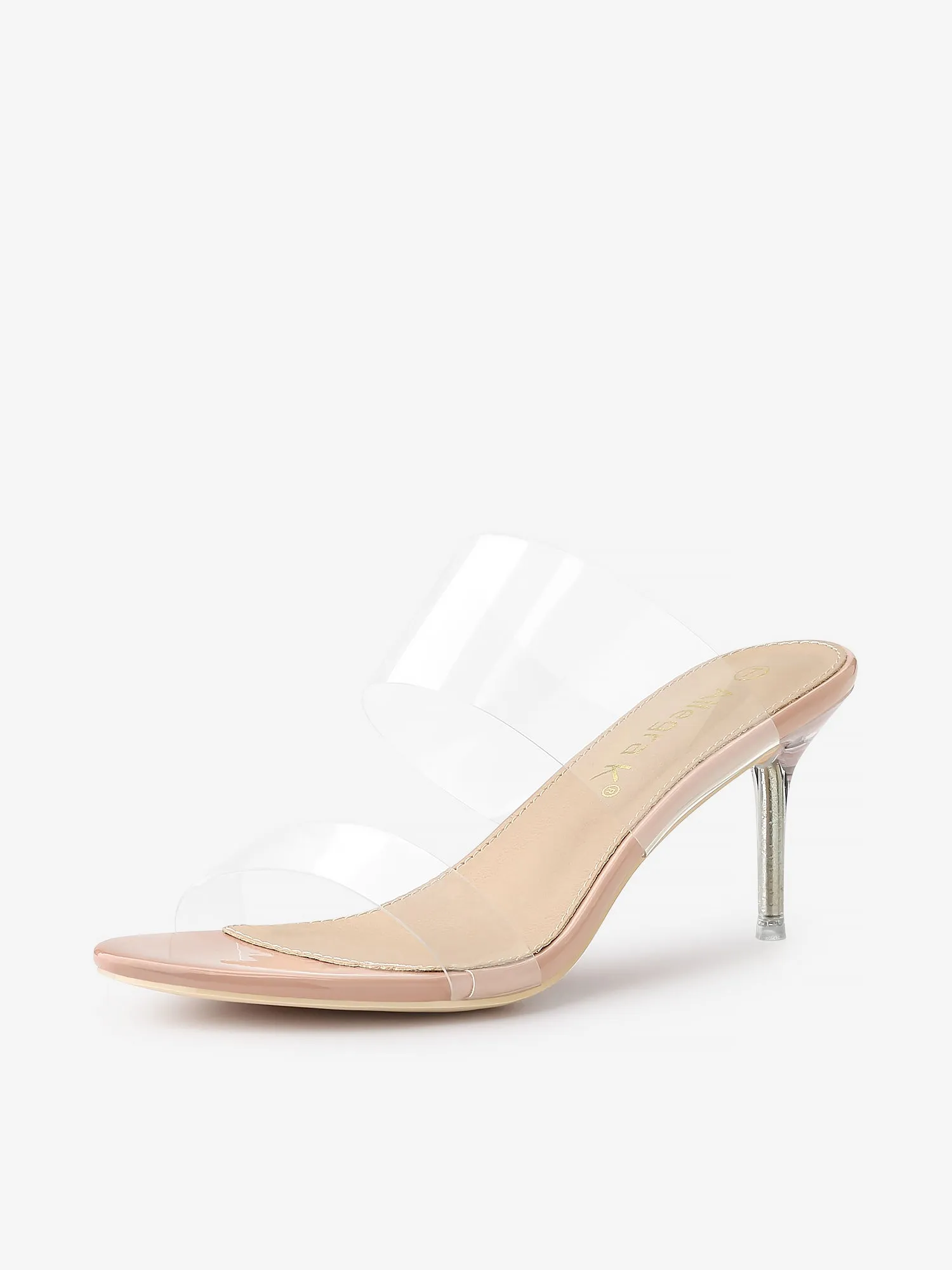 Open Toe Clear Strap Stiletto Heel Slide On Sandals sold by Allegra K