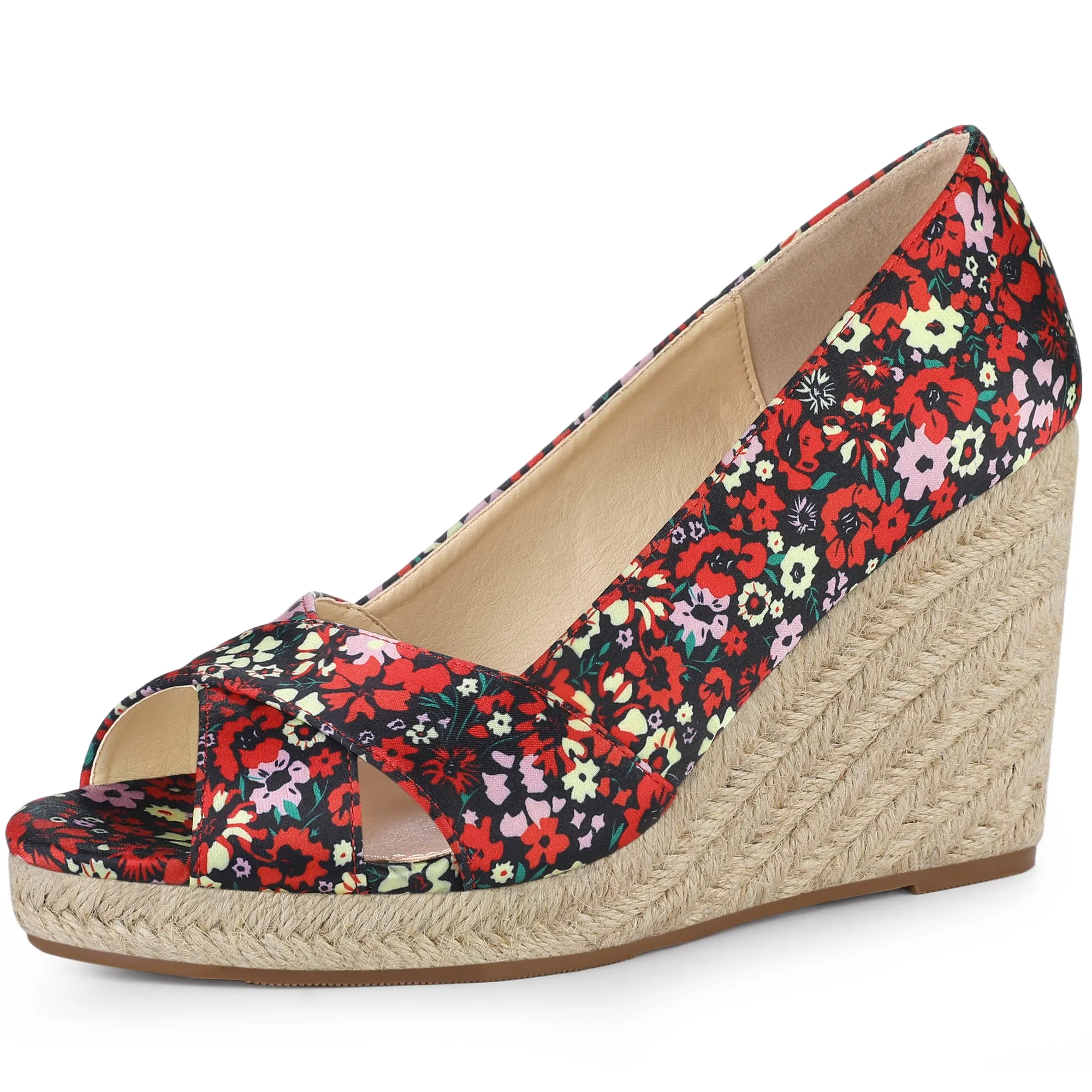 Floral Peep Toe Platform Pumps Wedge Sandals sold by Allegra K product image thumbnail 2