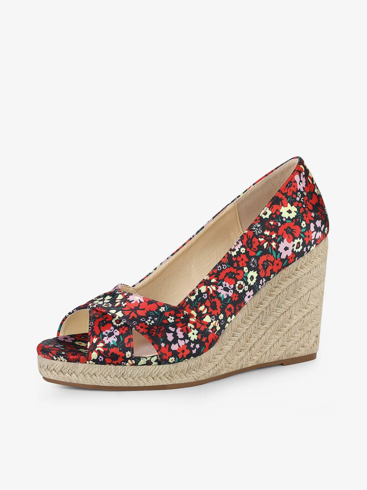 Floral Peep Toe Platform Pumps Wedge Sandals sold by Allegra K