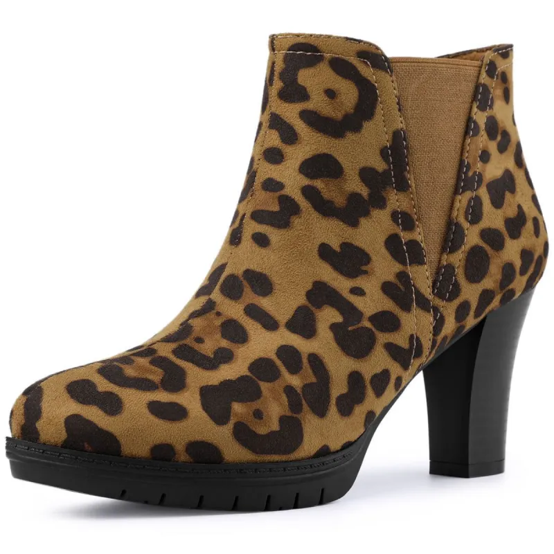 Women's Round Toe Block Heels Chelsea Ankle Boots sold by Allegra K