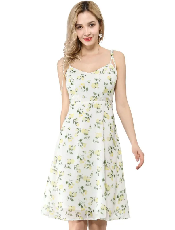 Allegra K Spaghetti Strap Summer Midi Floral Print Dress sold by Allegra K