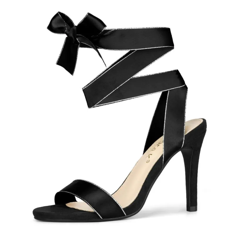 Women's Satin Ankle Strap Stiletto Heel Sandals sold by Allegra K