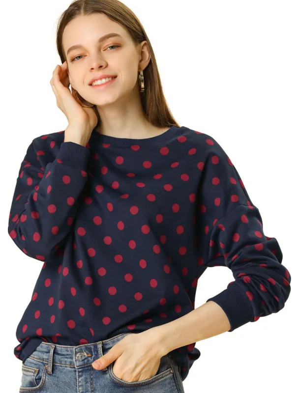 Loose Knitted Top in Polka Dot Print made by Allegra K