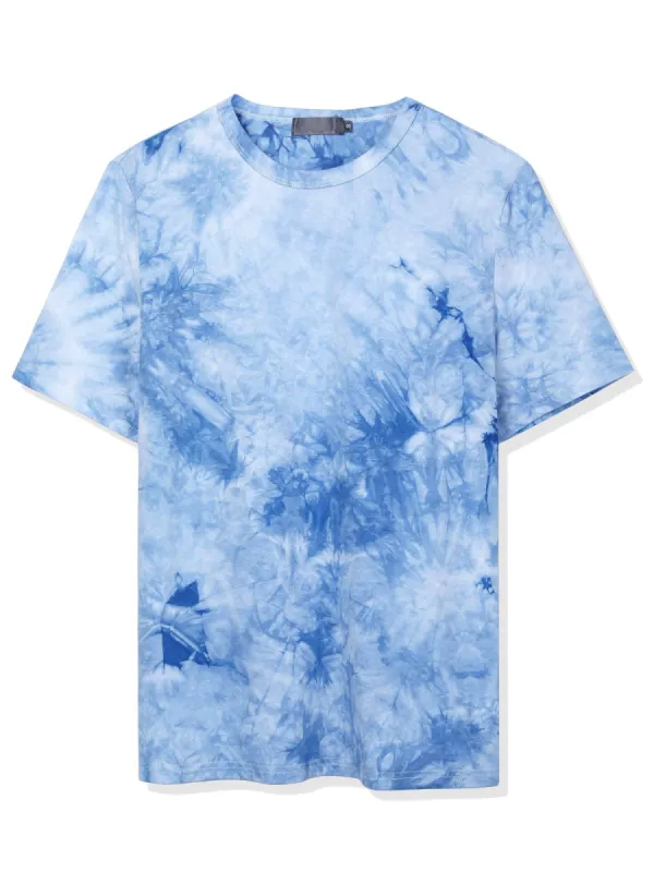 Men Summer Tie Dye Tee Short Sleeves Hip Hop Printed T-Shirt sold by Allegra K