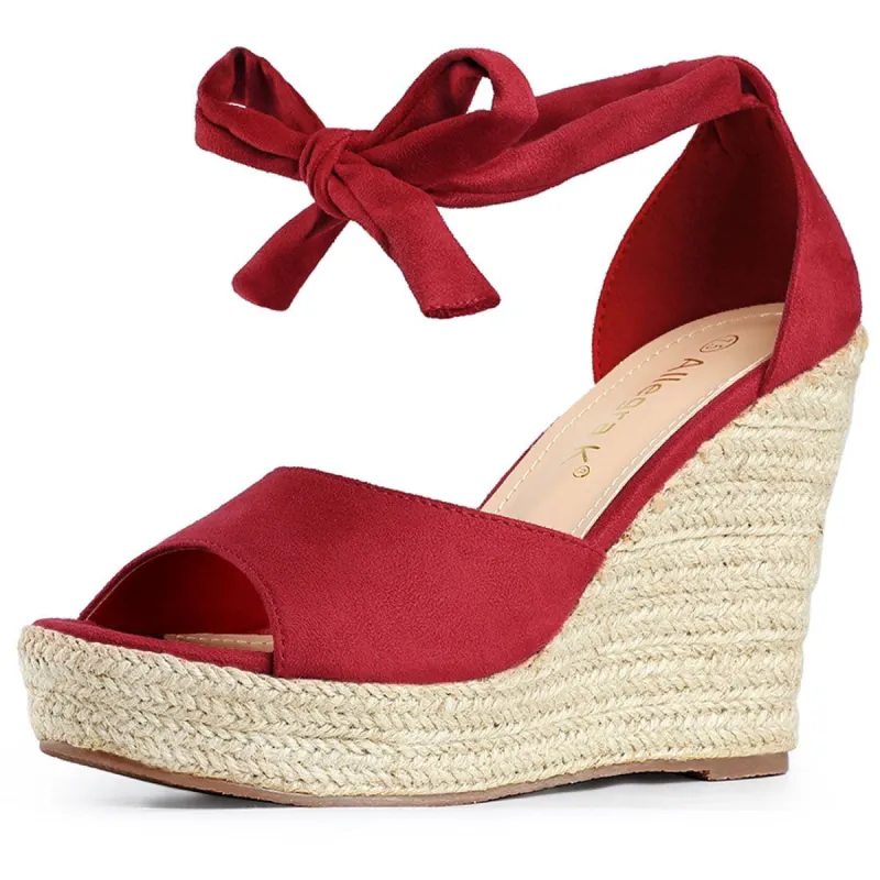 Women's Espadrilles Tie Up Ankle Strap Wedge Sandals sold by Allegra K