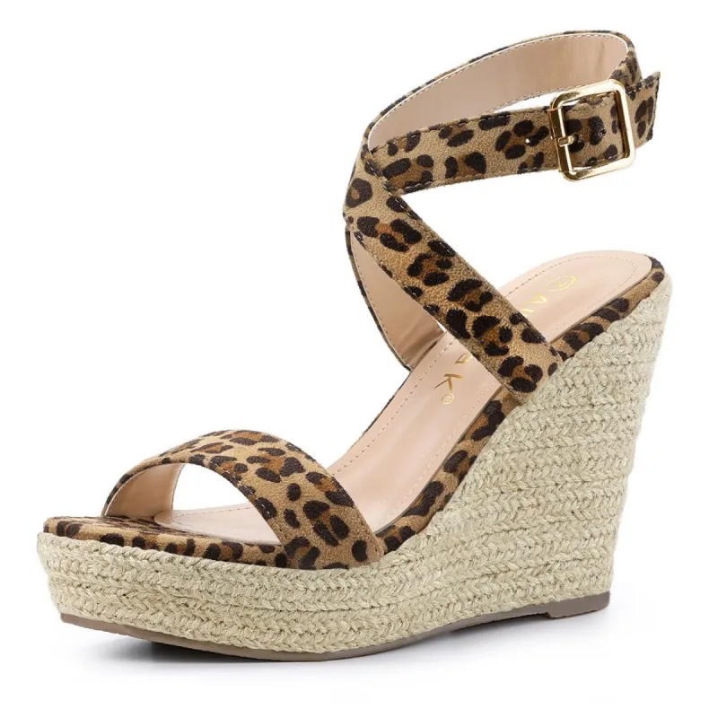 Women's Slingback Crisscross Espadrille Wedge Heel Sandals sold by Allegra K