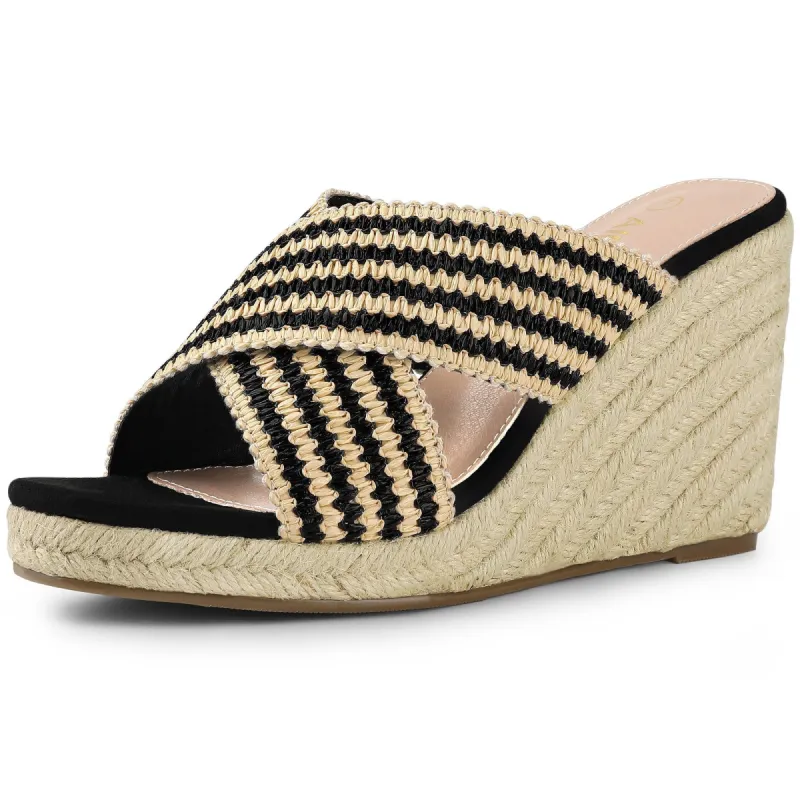 Women's Crisscross Strap Platform Slide Wedge Sandals sold by Allegra K