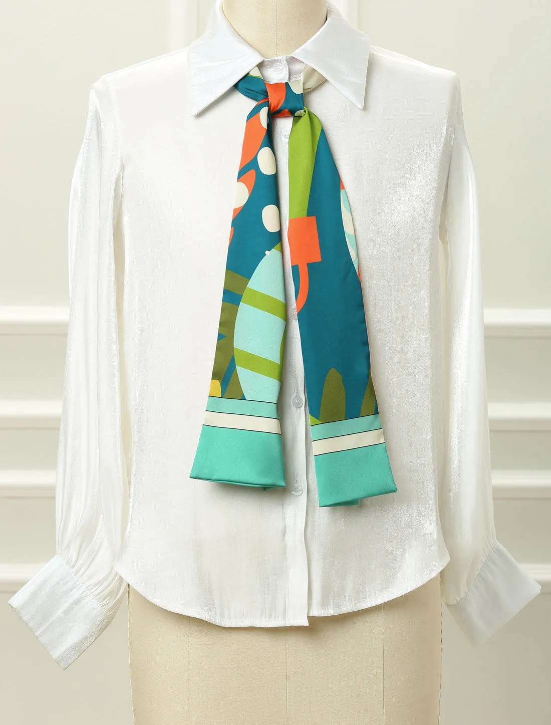 Graffiti Polka Dot Stripe Neck Scarves Skinny Wrap Hairband sold by Allegra K product image thumbnail 2