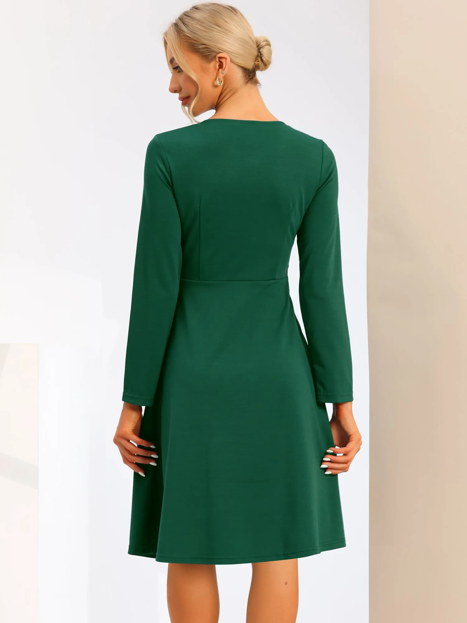 Retro 1950s Round Neck Criss Cross High Waist A-Line Midi Dress sold by Allegra K product image thumbnail 3