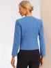 Solid Color Long Sleeves Collarless Zipper Cropped Blazer sold by Allegra K