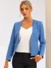 Solid Color Long Sleeves Collarless Zipper Cropped Blazer sold by Allegra K