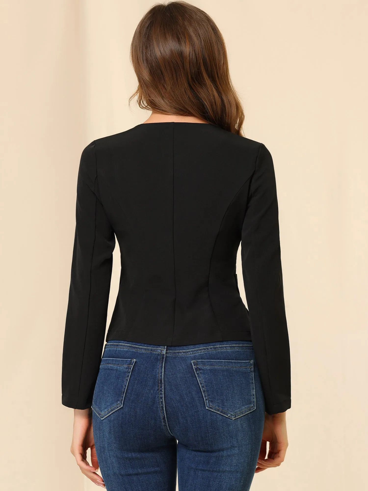 Fall Casual Jacket Elegant Button Front Work Office Blazer sold by Allegra K product image thumbnail 5