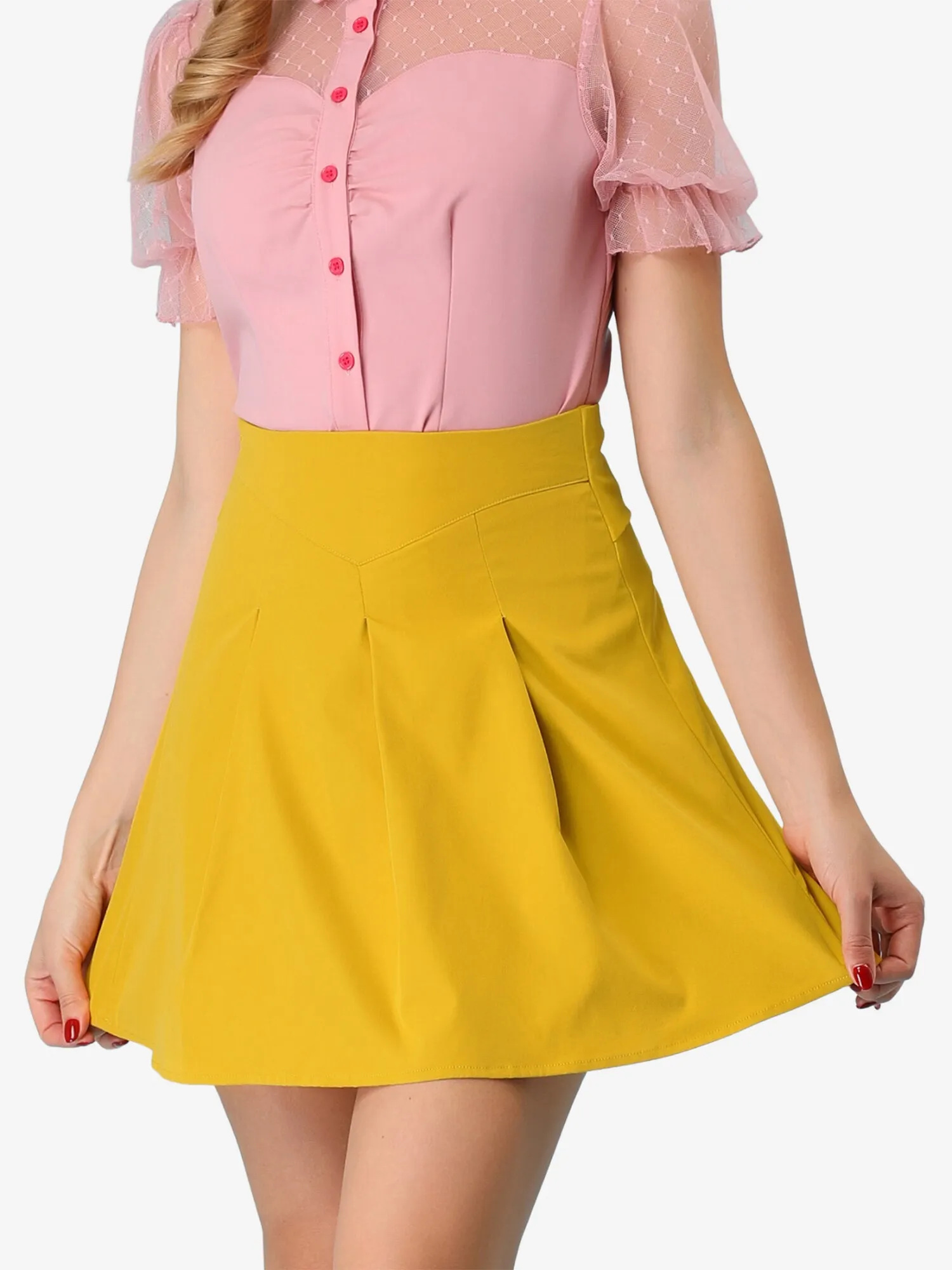 Summer A-Line High Waist Tie Back Mini Short Skirt sold by Allegra K