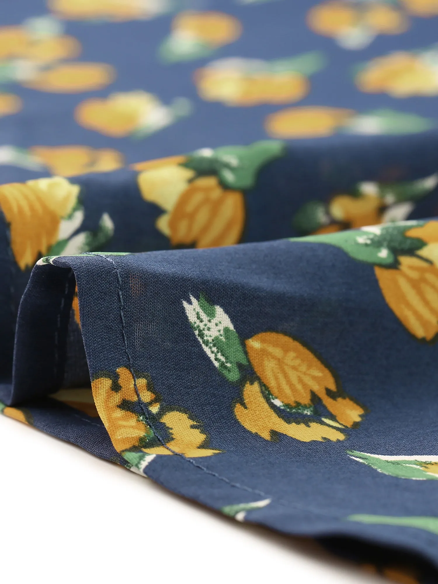 Crew Neck Floral Casual Shirred Short Sleeve Blouse sold by Allegra K product image thumbnail 5