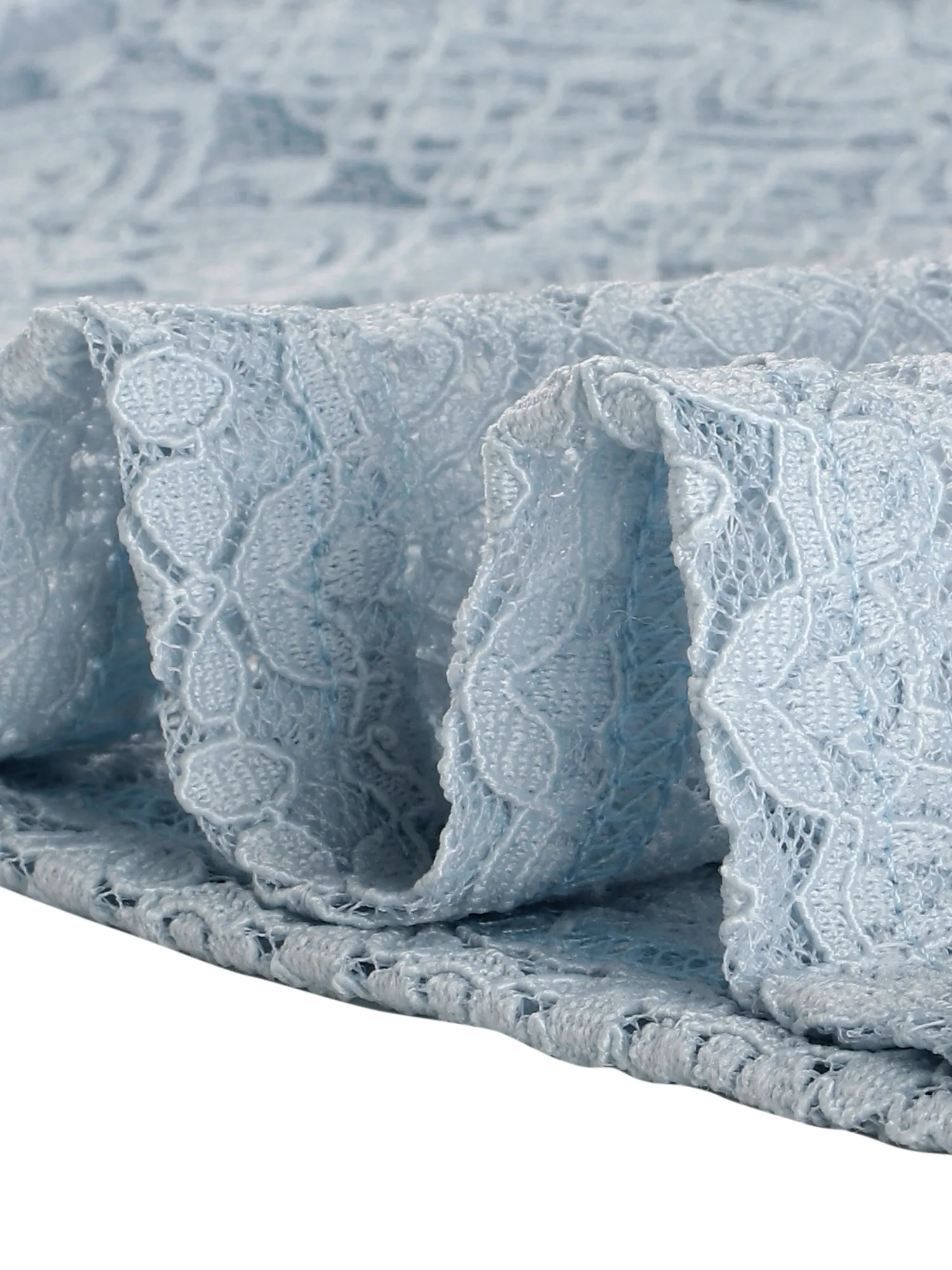 Slim Fit Puff Sleeve Elegant Embroidery Lace Tops sold by Allegra K product image thumbnail 5