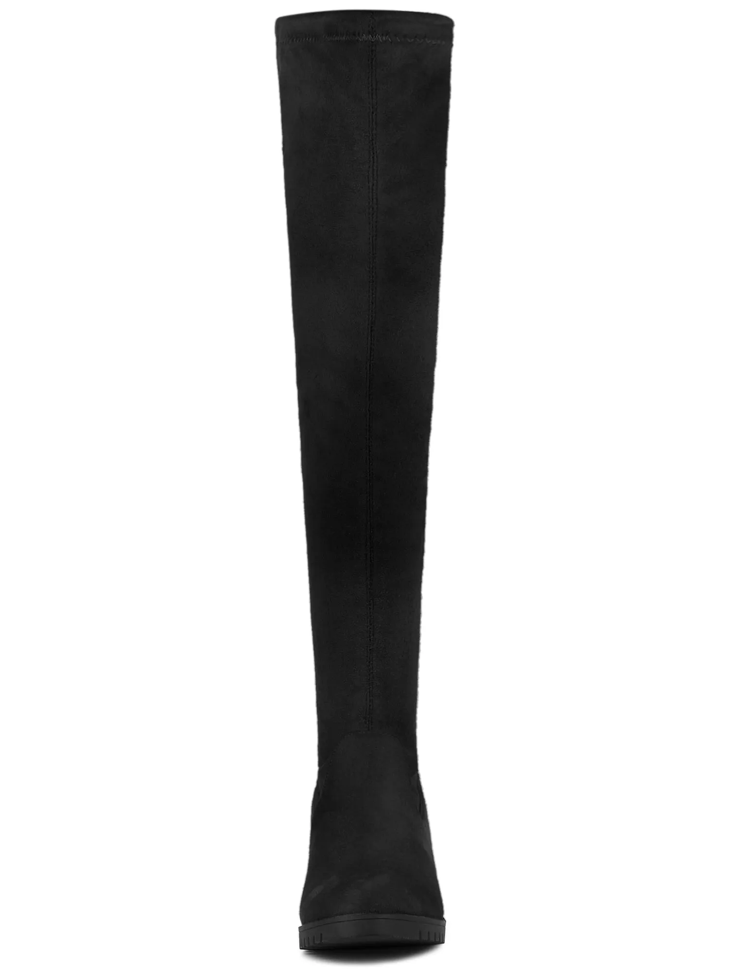Round Toe Chunky Heel Thigh High Over the Knee Boots sold by Allegra K product image thumbnail 5