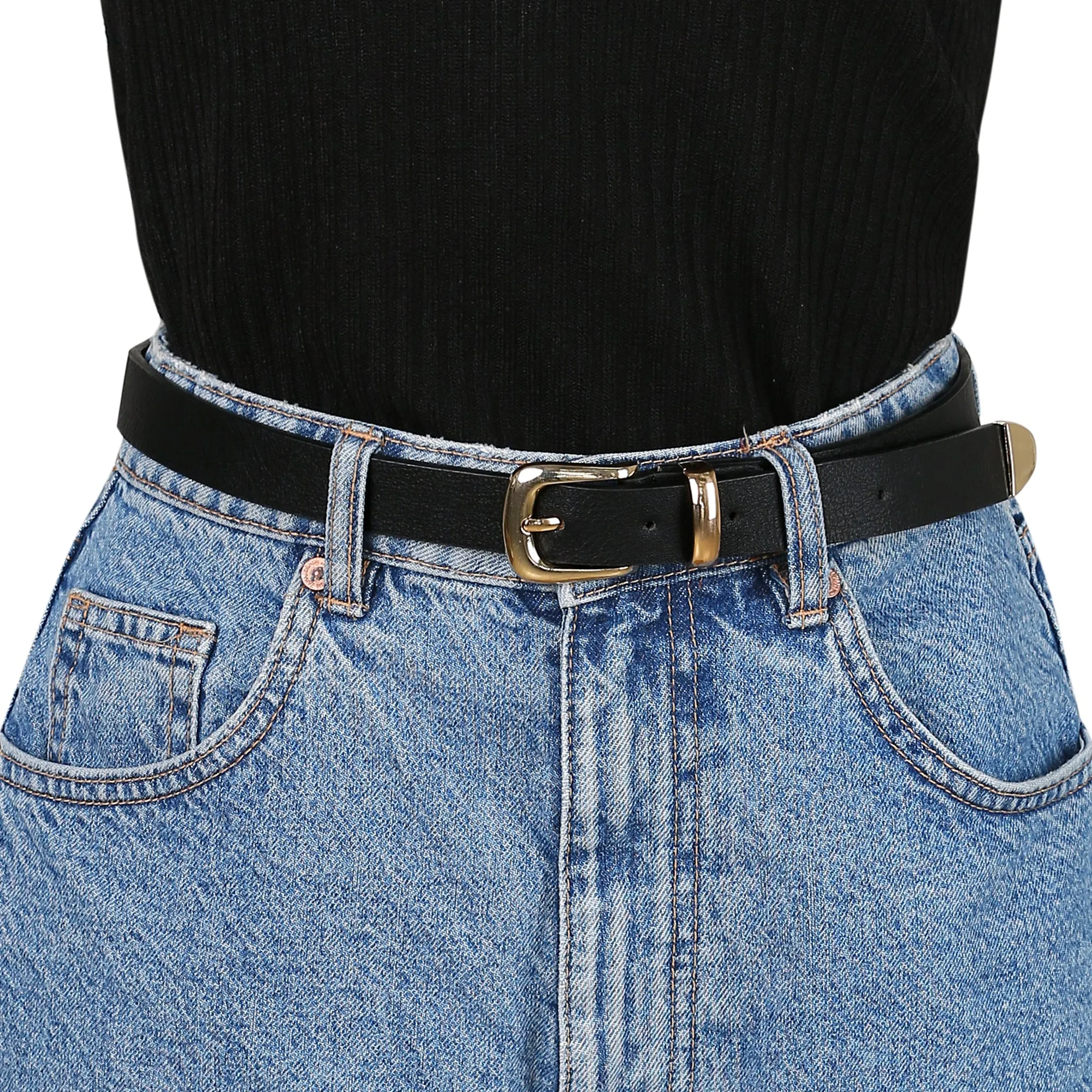 Adjustable Skinny Waist Jeans Dresses Metal Pin Buckle Belts sold by Allegra K product image thumbnail 4