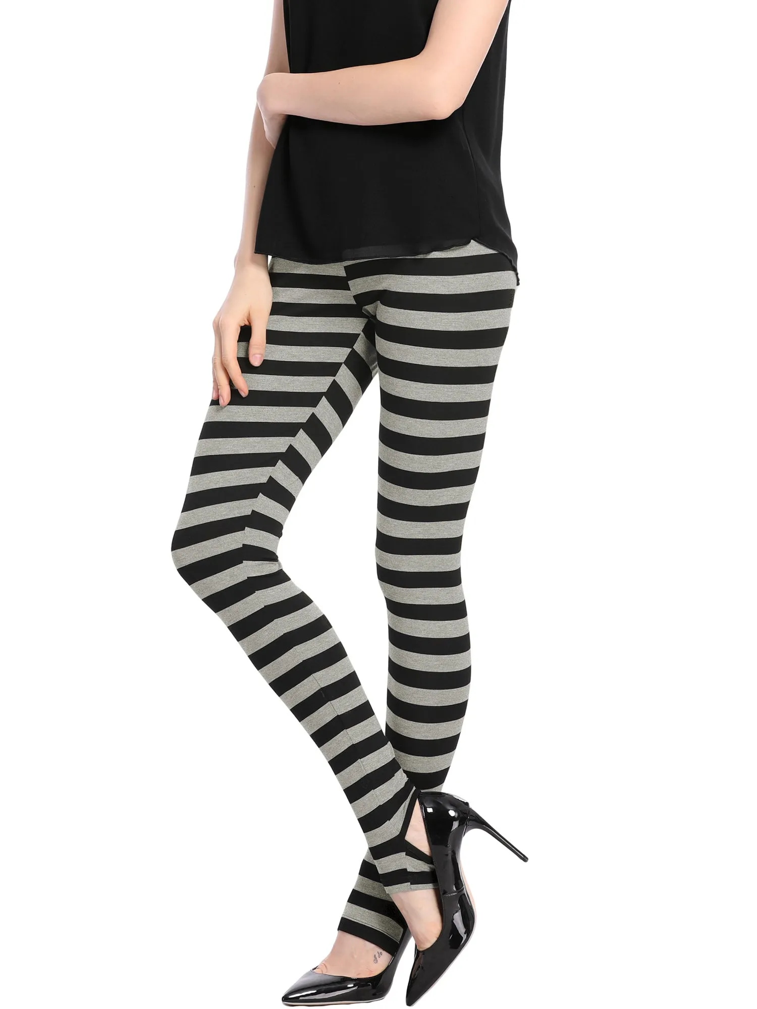 Striped Printed High Elastic Waist Party Yoga Stirrup Pants Leggings sold by Allegra K product image thumbnail 2