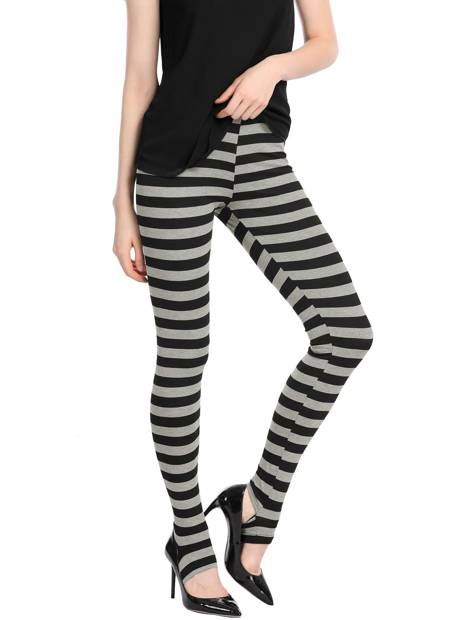 Striped Printed High Elastic Waist Party Yoga Stirrup Pants Leggings sold by Allegra K product image thumbnail 3