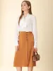 Midi Side Split Zipper Flare Satin Work Skirt sold by Allegra K