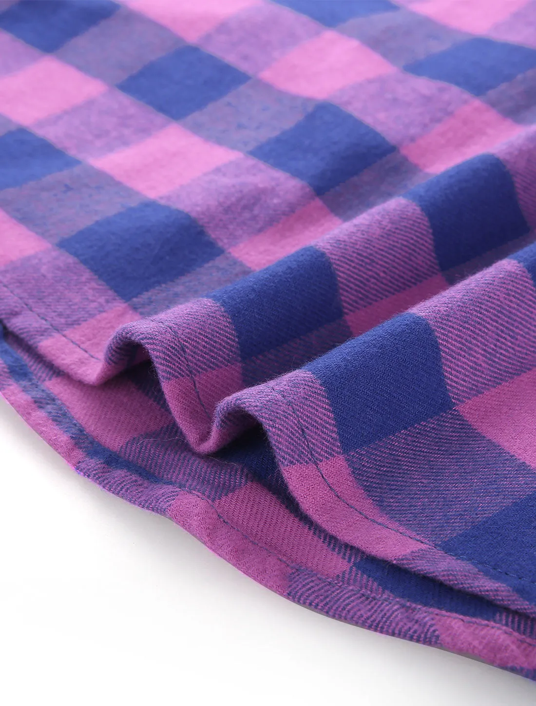 Plaid Stand Collare Color Block Cotton Blouse Button Down Shirt sold by Allegra K product image thumbnail 5