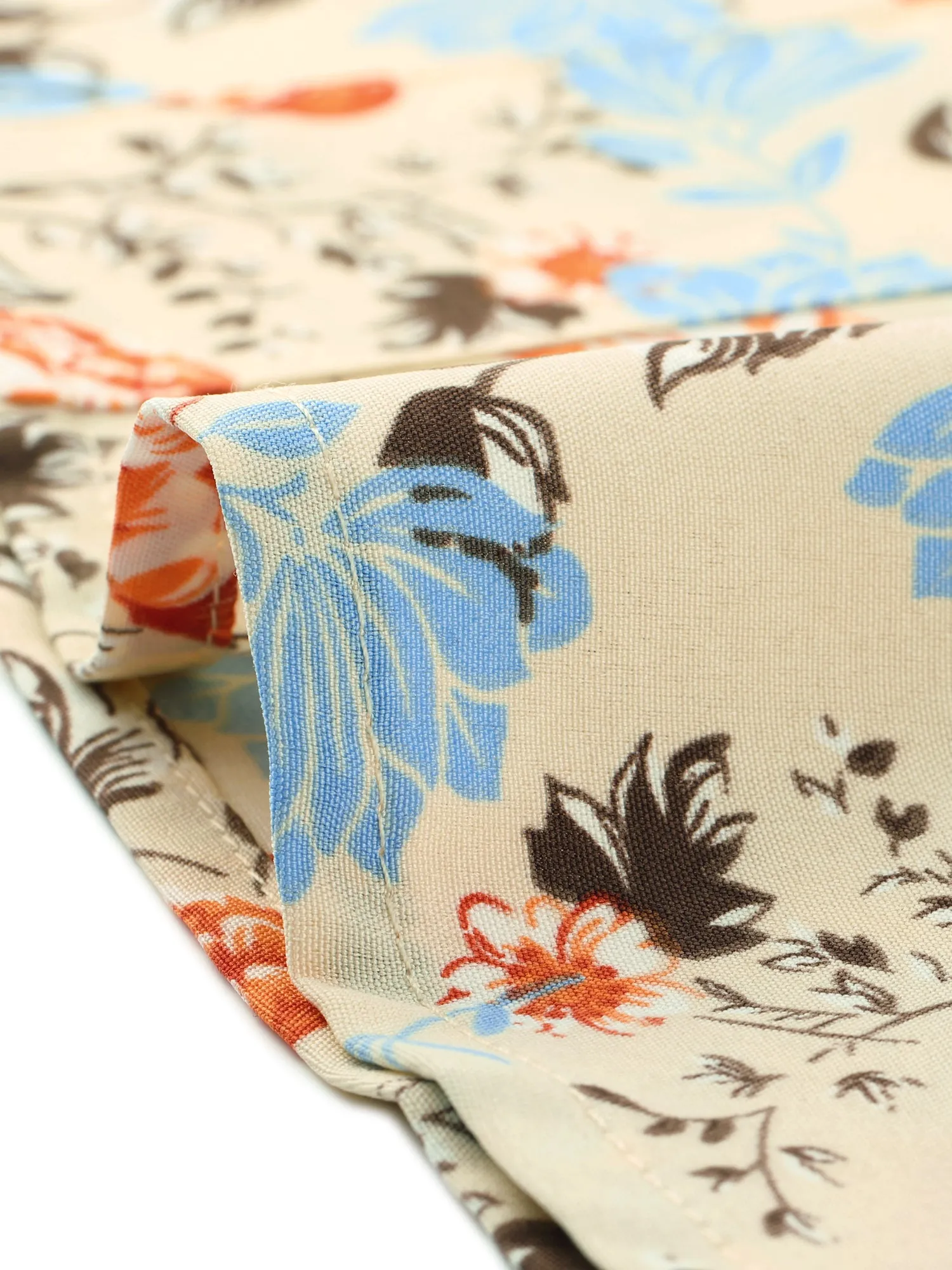 Tie Neck Contrast Lace Collar Floral Long Sleeve Blouse sold by Allegra K product image thumbnail 4