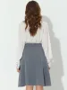 Button Front Work A-Line Formal Knee Length Skirt sold by Allegra K