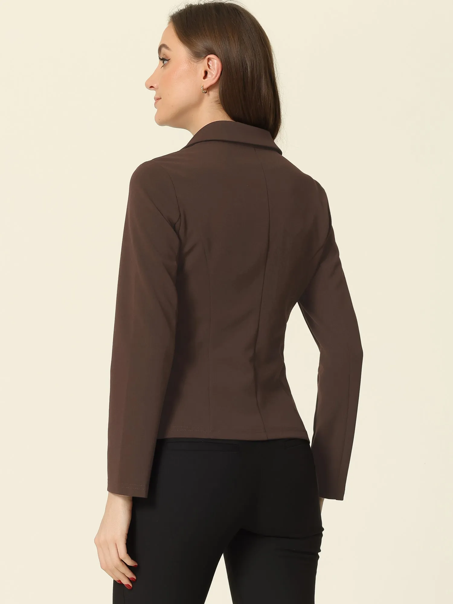 Solid Work Office Lapel Collar Stretch Jacket Suit Blazer sold by Allegra K product image thumbnail 3