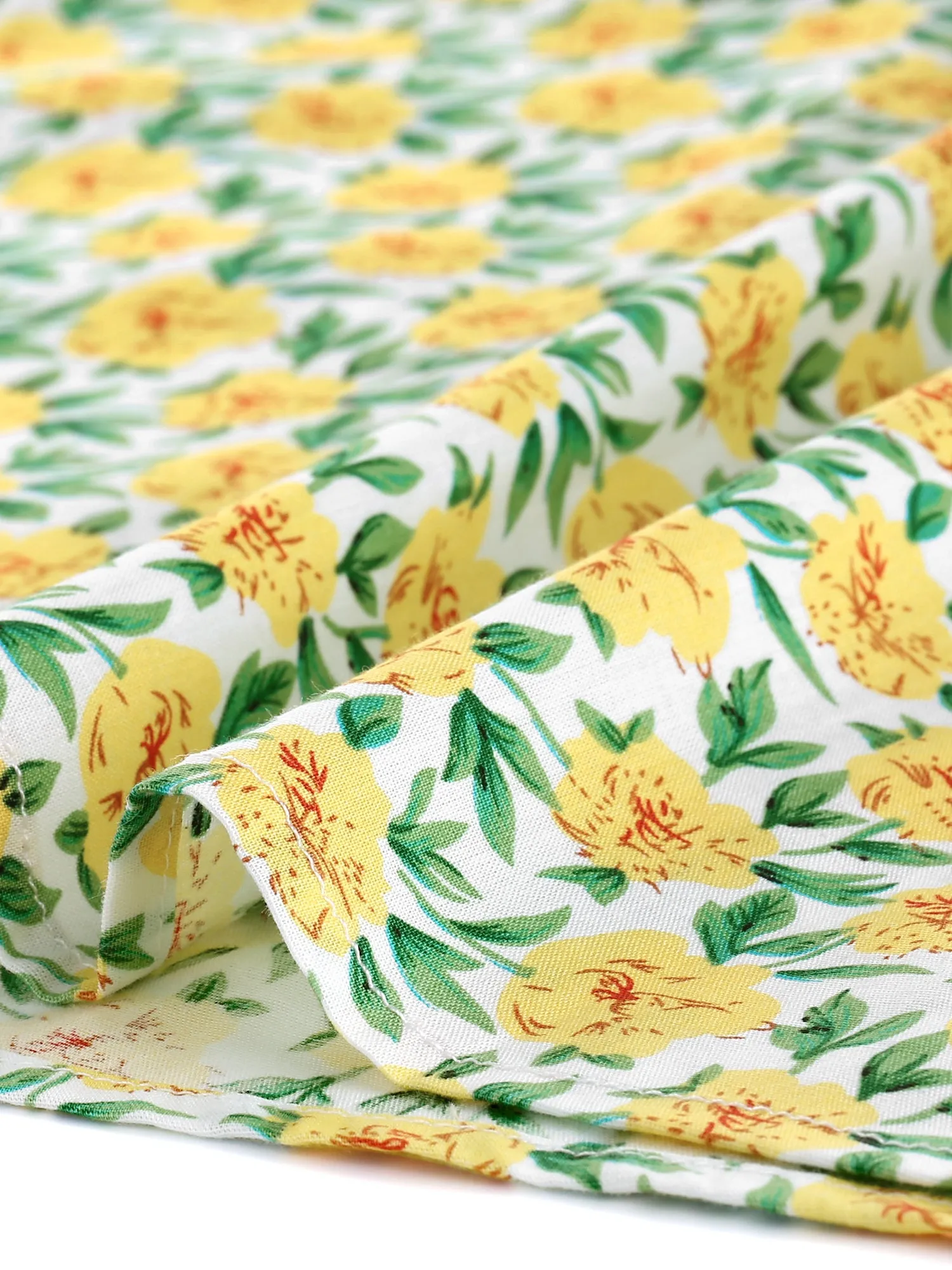 Summer Floral Tie Neck Ruffle Peasant Blouse Top sold by Allegra K product image thumbnail 5