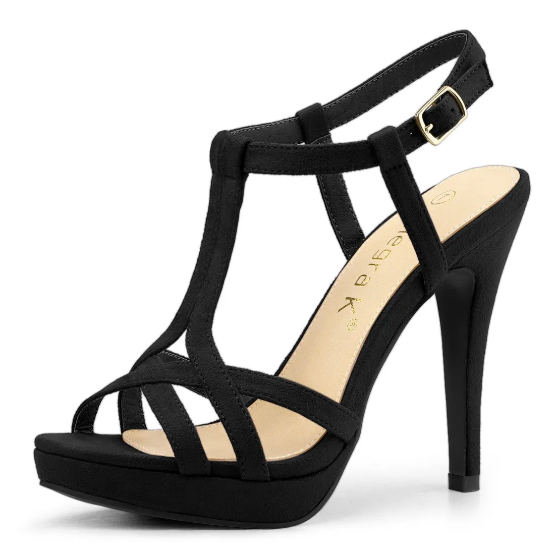 T Strap Slingback Platform Stiletto Heel Sandals sold by Allegra K
