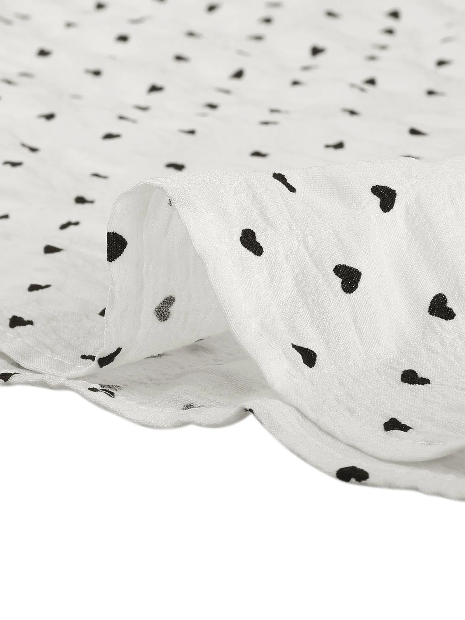 Heart Printed A-Line Contrast Collared Dress sold by Allegra K product image thumbnail 5