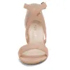 Faux Suede Crisscross Ankle Strap Block Heel Sandals sold by Allegra K