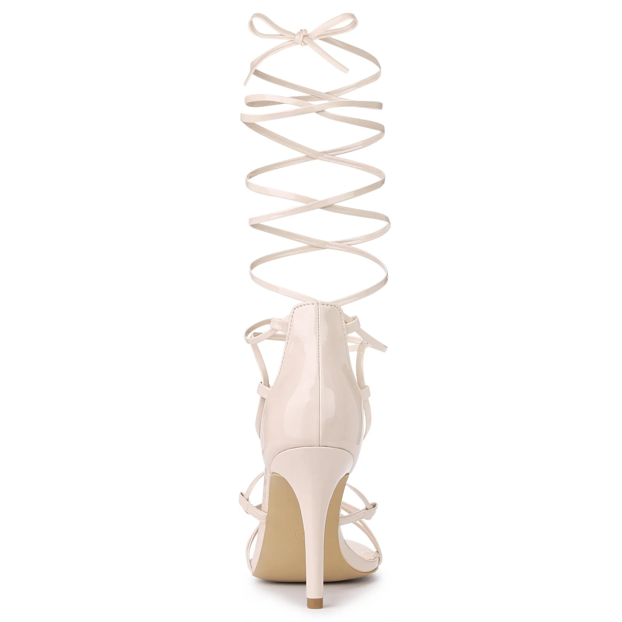 Strappy Straps Lace Up Stiletto Heel Sandals sold by Allegra K product image thumbnail 4